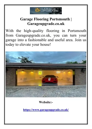 Garage Flooring Portsmouth | Garageupgrade.co.uk