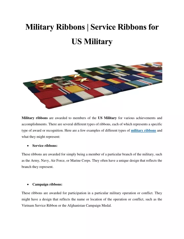 military ribbons service ribbons for