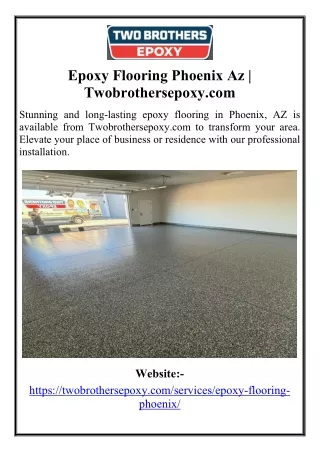 Epoxy Flooring Phoenix Az | Twobrothersepoxy.com