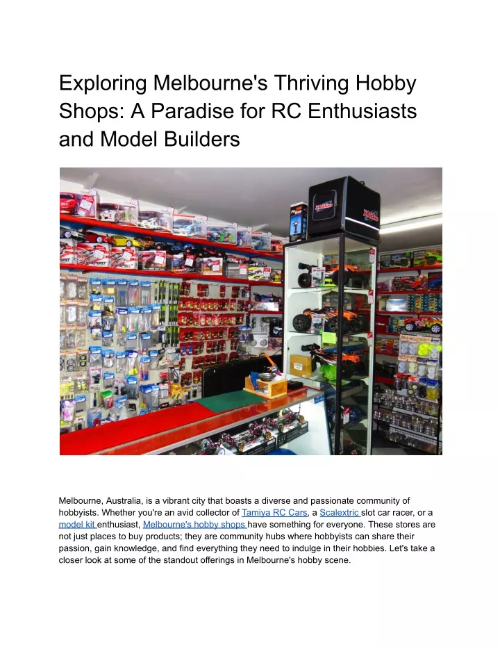 exploring melbourne s thriving hobby shops