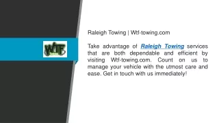 Raleigh Towing  Wtf-towing.com