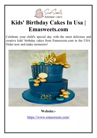 Kids' Birthday Cakes In Usa | Emasweets.com