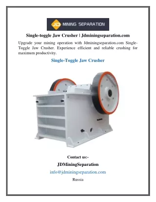 Single-toggle Jaw Crusher  Jdminingseparation