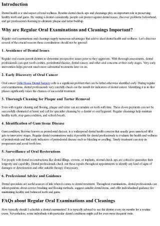 Comprehending the Relevance of Regular Dental Examinations and Cleanings