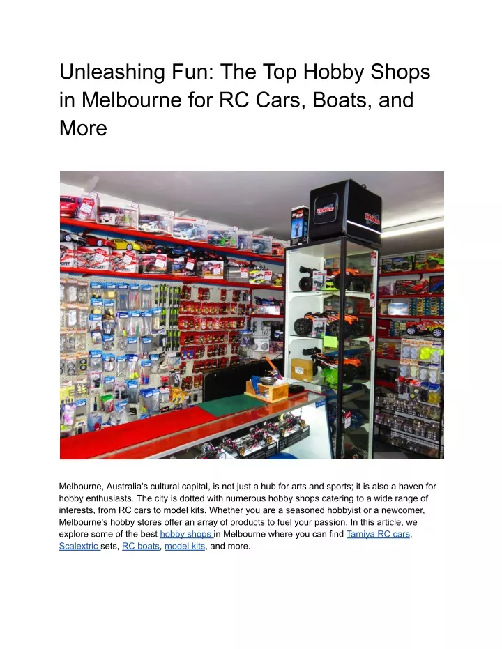 unleashing fun the top hobby shops in melbourne