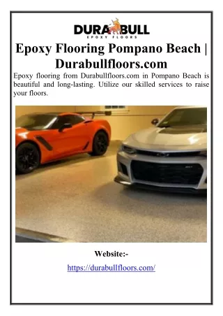 Epoxy Flooring Pompano Beach | Durabullfloors.com