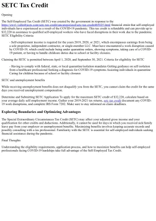 setc tax credit