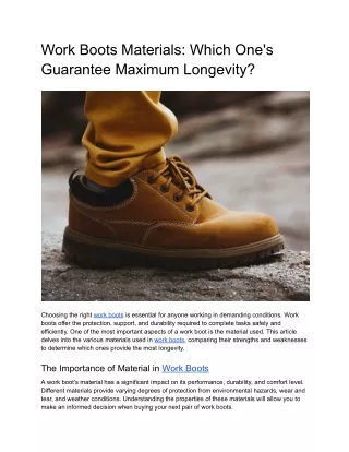 work boots materials which one s guarantee