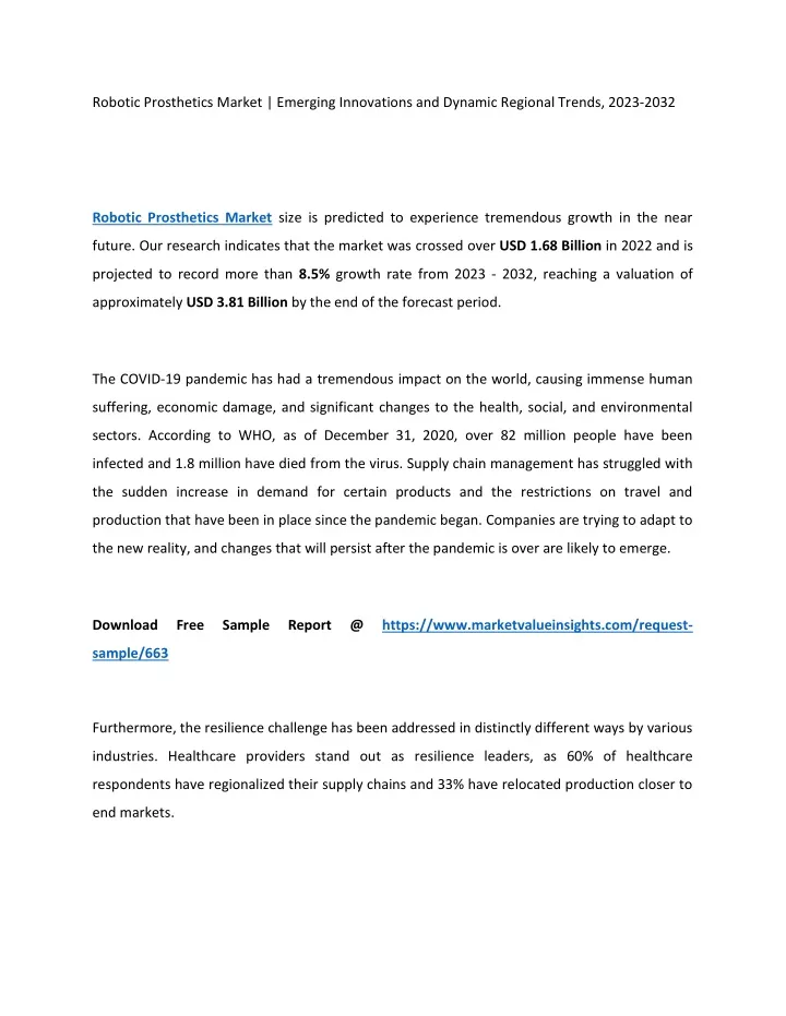 robotic prosthetics market emerging innovations