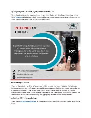 Exploring Campus IoT in KSA