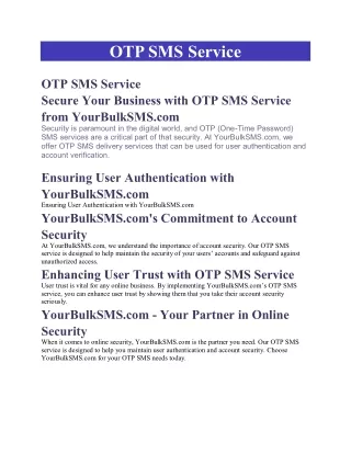 OTP SMS Service