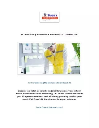 Air Conditioning Maintenance Palm Beach Fl | Danasair.com