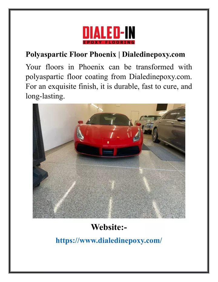 polyaspartic floor phoenix dialedinepoxy com