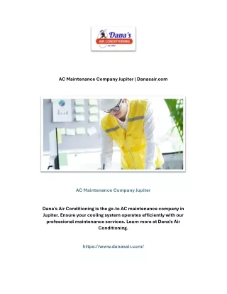 AC Maintenance Company Jupiter | Danasair.com