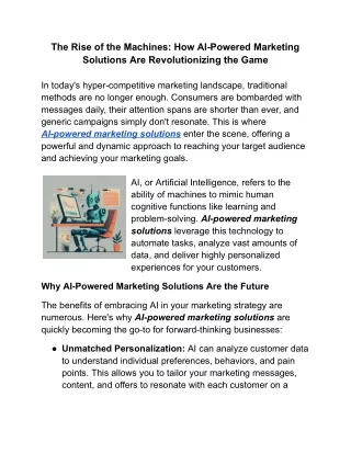 The Future of Marketing is Here: AI-Powered Marketing Solutions
