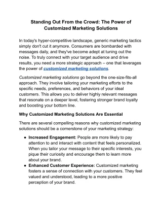 Tailored for Your Brand: Customized Marketing Solutions Software