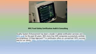 brc food safety certification audit consulting