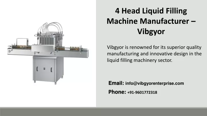 4 head liquid filling machine manufacturer vibgyor