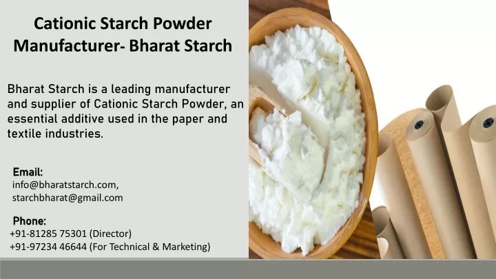 cationic starch powder manufacturer bharat starch