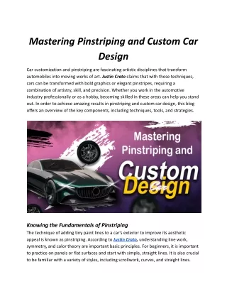 Justin Crato's Pinstriping Techniques for Custom Cars
