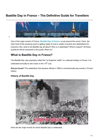 Bastille Day in France The Definitive Guide for Travellers