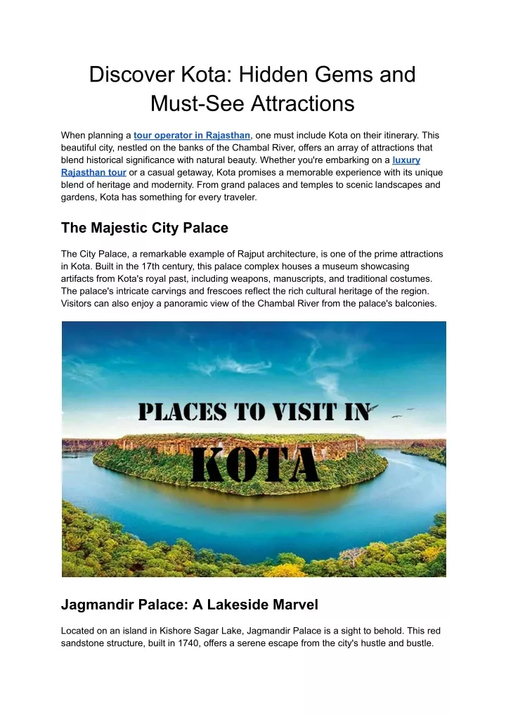 discover kota hidden gems and must see attractions