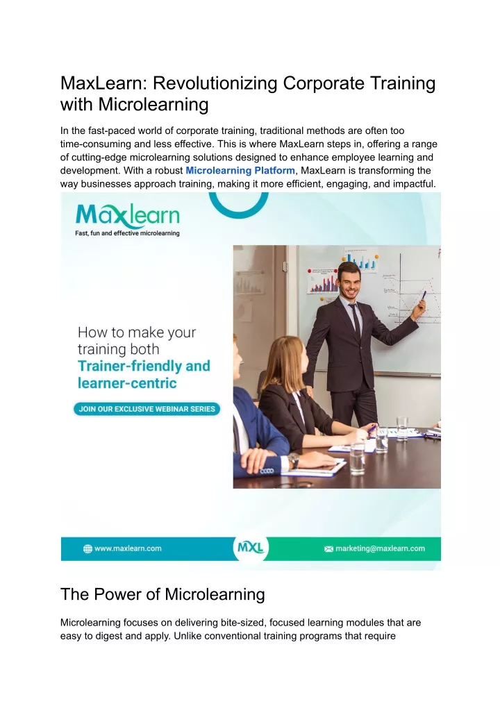 maxlearn revolutionizing corporate training with