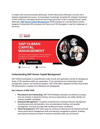 Future-proofing Your HR Strategy with SAP Human Capital Management