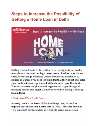 Apply for a Home Loan in Delhi - Get Instant Approval