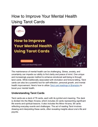 How to Improve Your Mental Health Using Tarot Cards