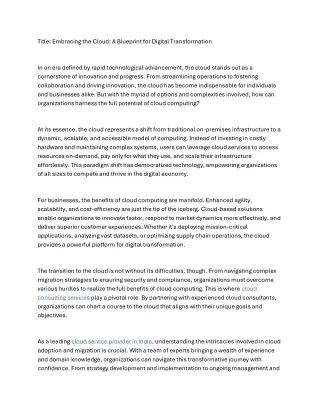 title embracing the cloud a blueprint for digital