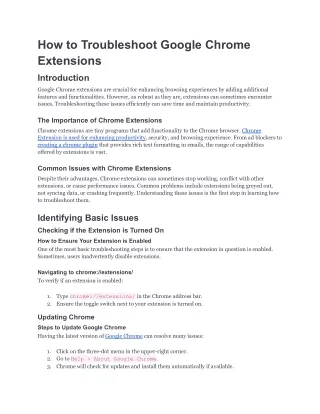 How to Troubleshoot Google Chrome Extensions