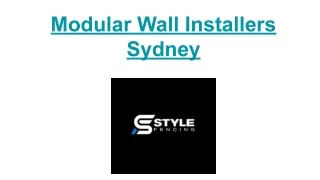 modular wall installers sydney