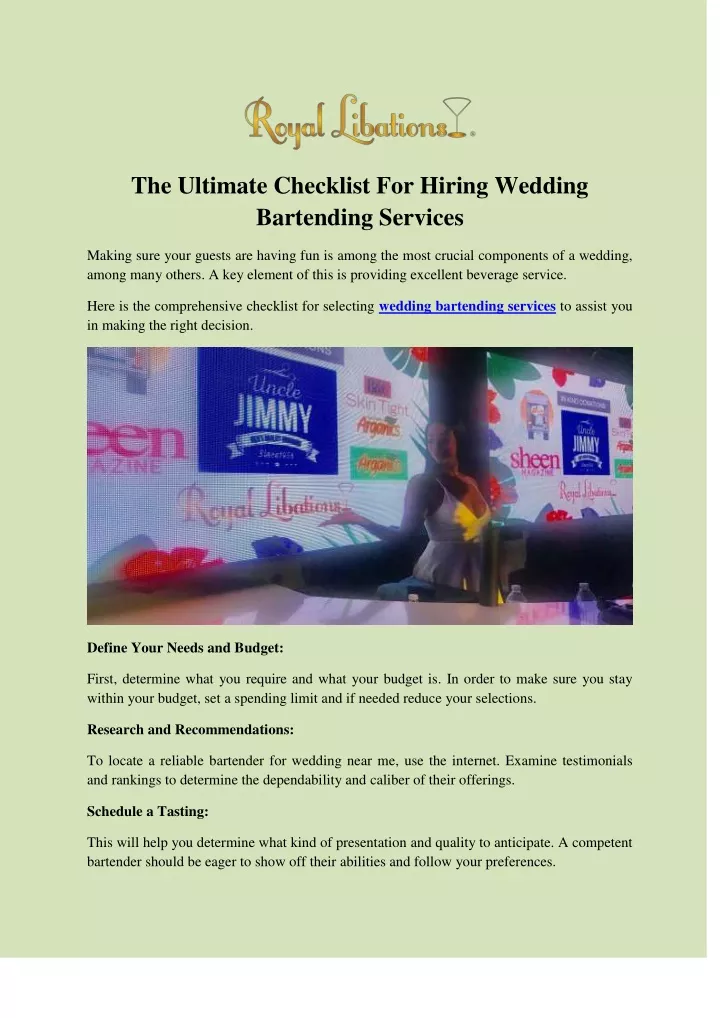 the ultimate checklist for hiring wedding