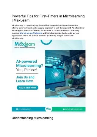 Powerful Tips for First-Timers in Microlearning _ MaxLearn