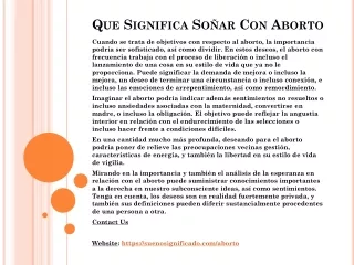que significa so ar con aborto
