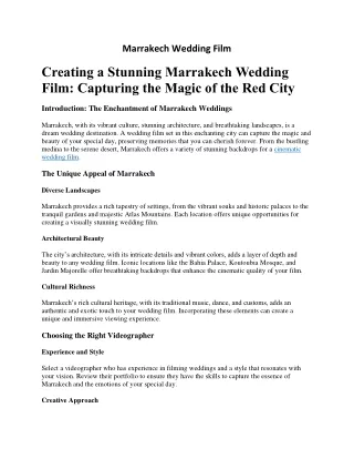 Marrakech Wedding Film
