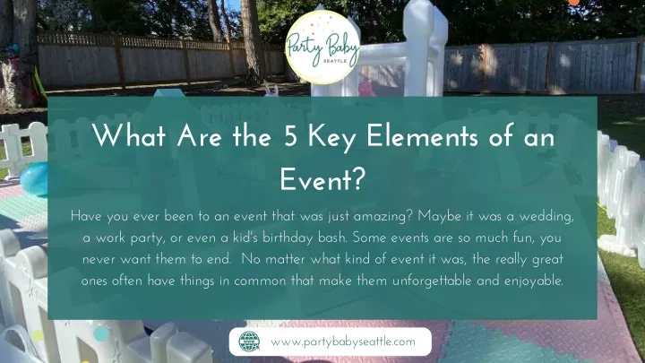 what are the 5 key elements of an event