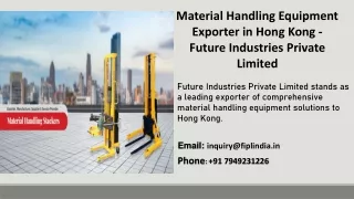 material handling equipment exporter in hong kong