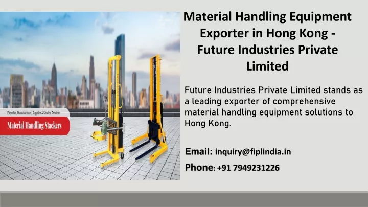 material handling equipment exporter in hong kong