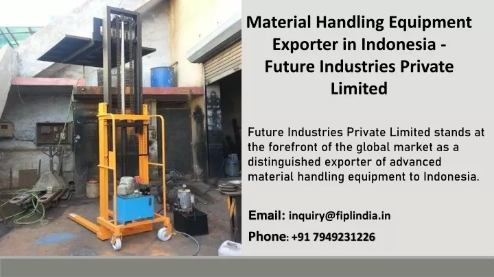 material handling equipment exporter in indonesia