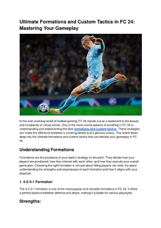 ultimate formations and custom tactics