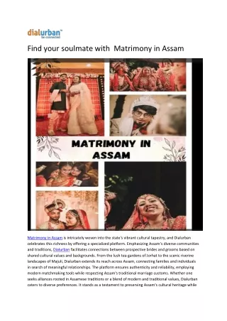find your soulmate with matrimony in assam