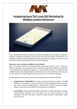 Conquering Every Turf- Local SEO Marketing for Multiple Location Businesses