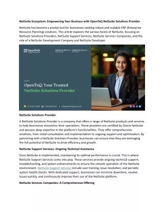 netsuite ecosystem empowering your business with
