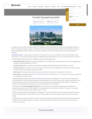 provident deansgate devanahalli