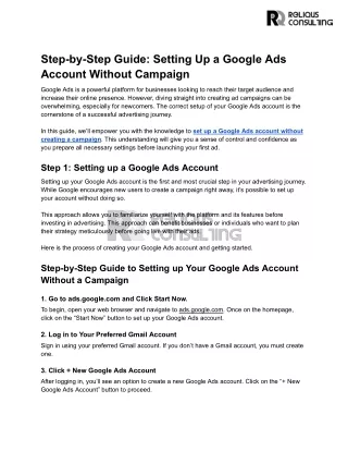 Step-by-Step Guide_ Setting Up a Google Ads Account Without Campaign