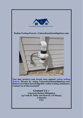 radon testing denver coloradoradonmitigation com