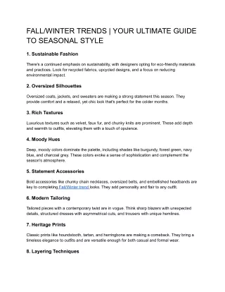 fall winter trends your ultimate guide