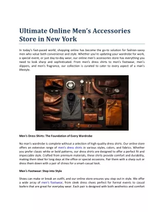 Ultimate Online Men s Accessories Store in New York